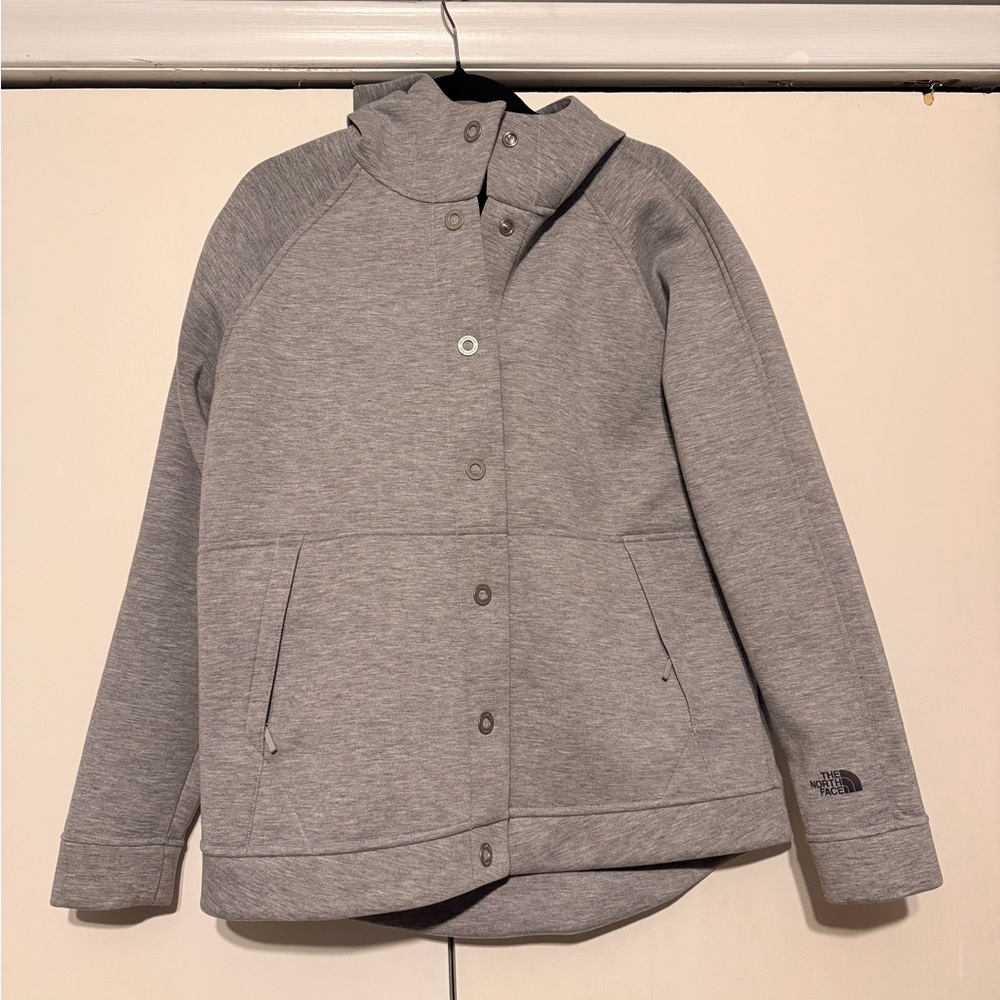 The North Face Light Gray Button-Up Jacket